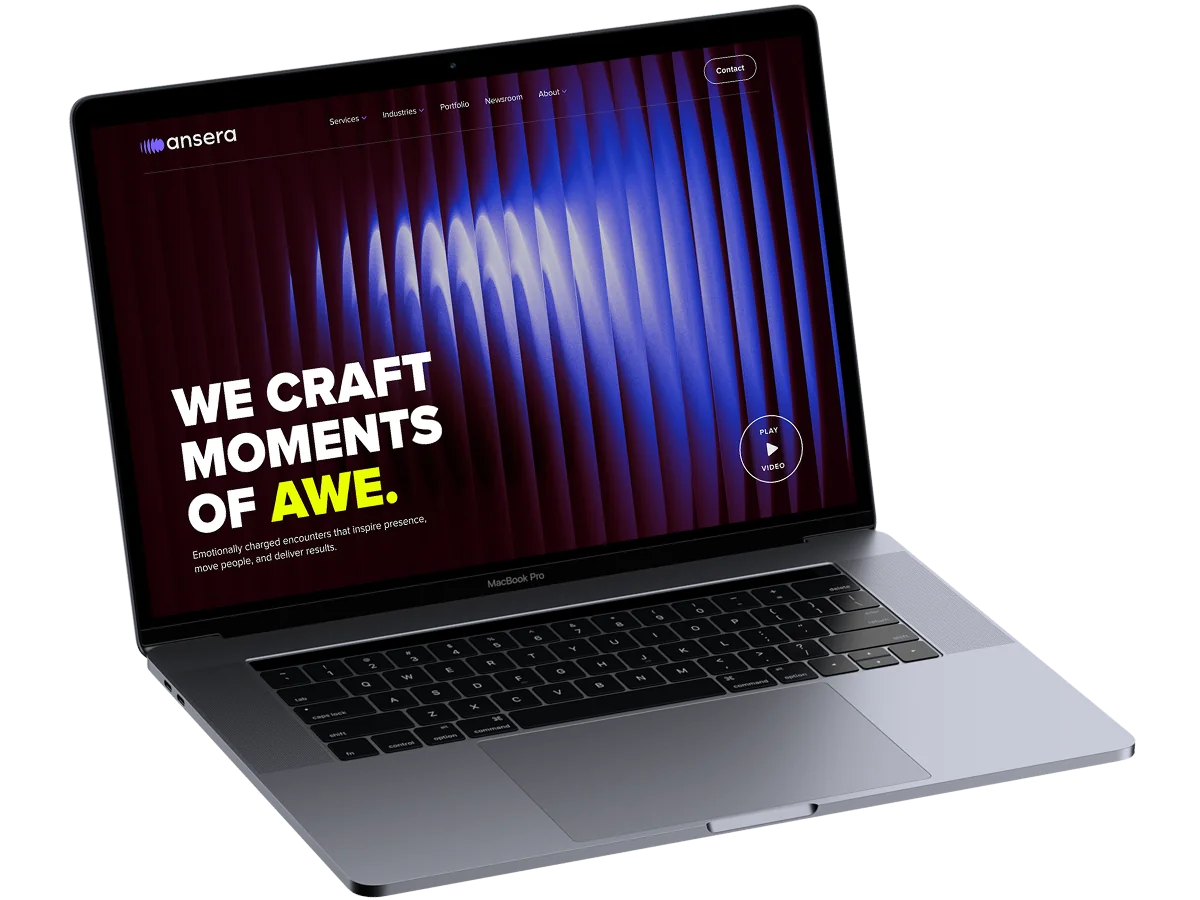 Amera website on a laptop